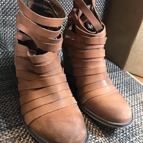 Free People Hybrid Strappy Leather Ankle Boot 41 - Picture 3 of 8